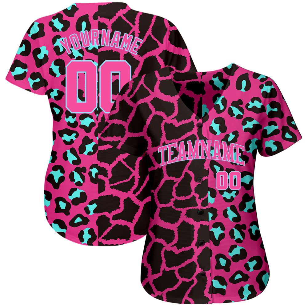 Custom 3D Pattern Design Leopard Authentic Baseball Jersey