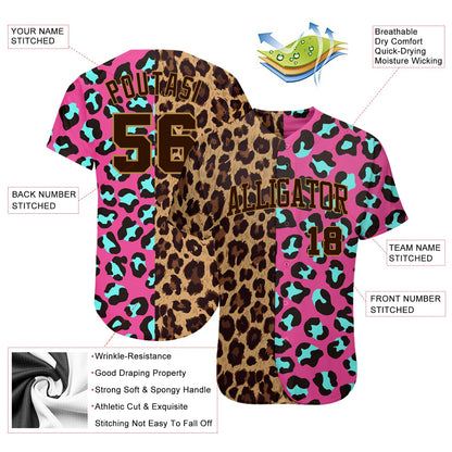 Custom 3D Pattern Design Leopard Authentic Baseball Jersey