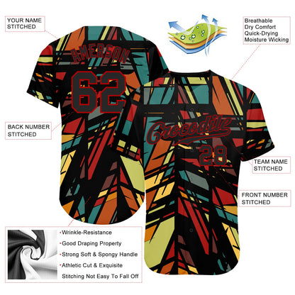 Custom 3D Pattern Design Lines Authentic Baseball Jersey