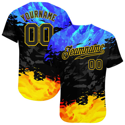 Custom 3D Pattern Design Fade Authentic Baseball Jersey