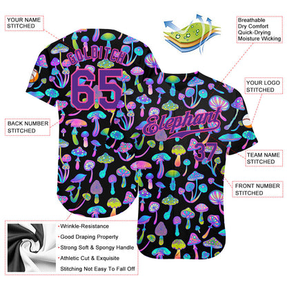 Custom 3D Pattern Design Magic Mushrooms Psychedelic Hallucination Authentic Baseball Jersey