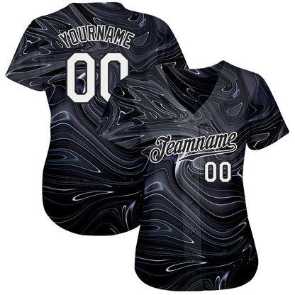 Custom 3D Pattern Design Abstract Liquid Marbling Fluid Art Authentic Baseball Jersey