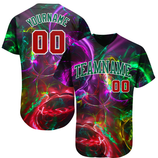 Custom 3D Pattern Design Abstract Fractal Rendering Authentic Baseball Jersey