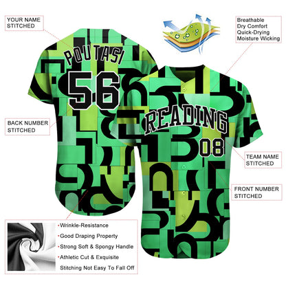 Custom 3D Pattern Design Music Festival Authentic Baseball Jersey