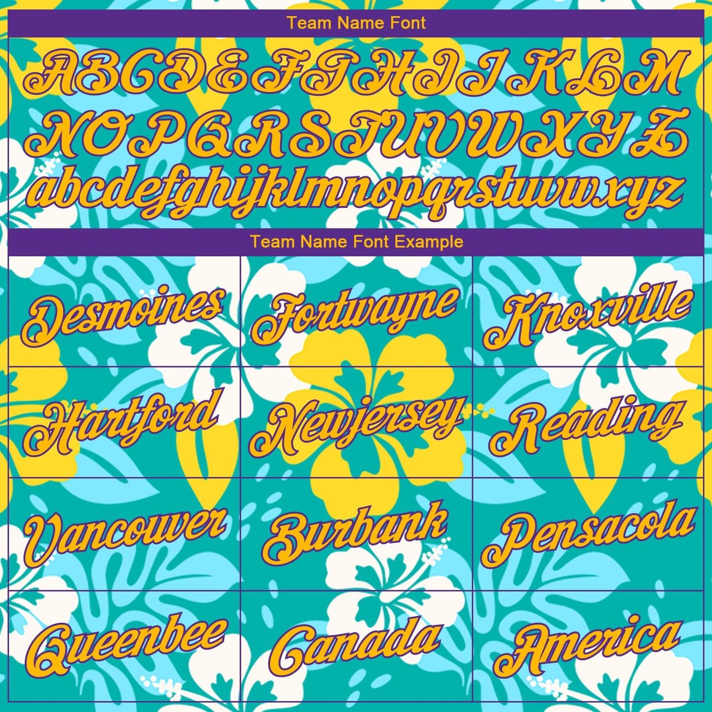 Custom Aqua Gold-Purple 3D Pattern Hawaii Flowers Authentic Basketball Jersey