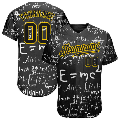 Custom 3D Pattern Design Math Authentic Baseball Jersey