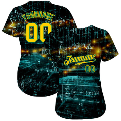 Custom 3D Pattern Design Math Authentic Baseball Jersey