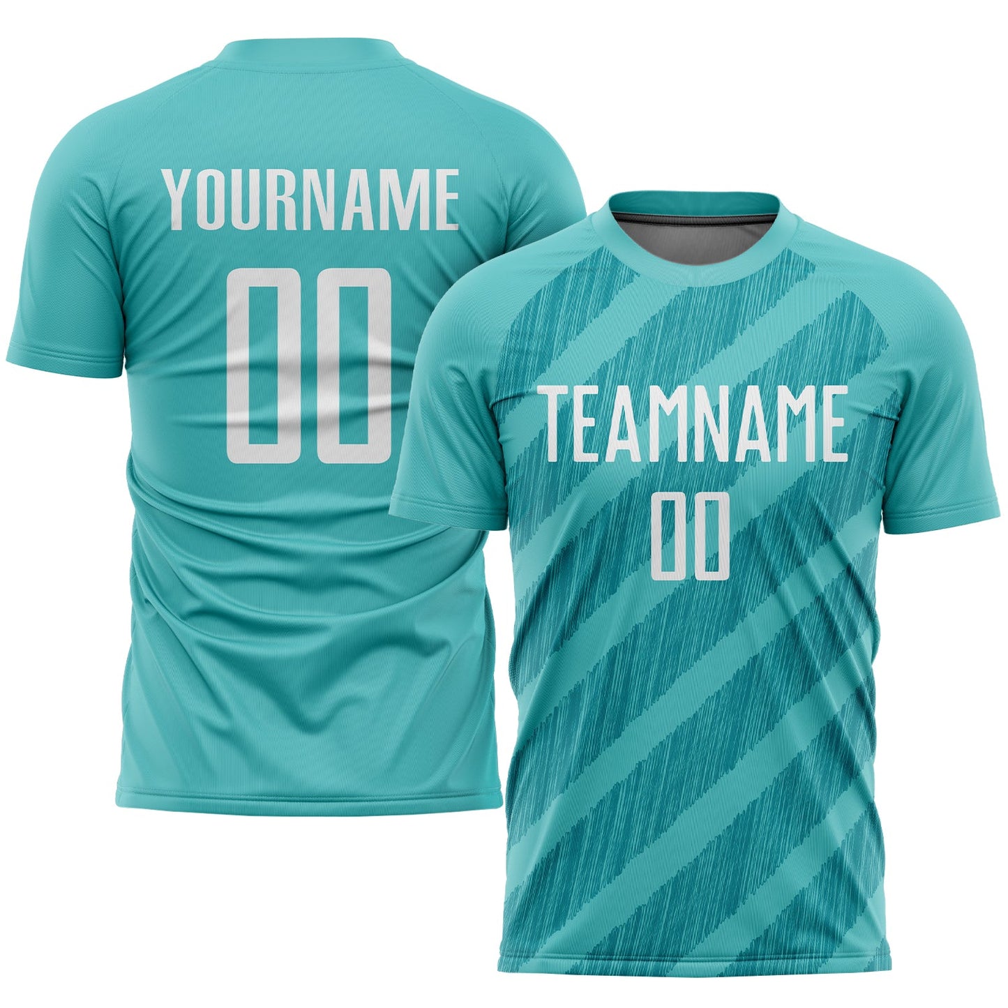 Custom Aqua White Sublimation Soccer Uniform Jersey