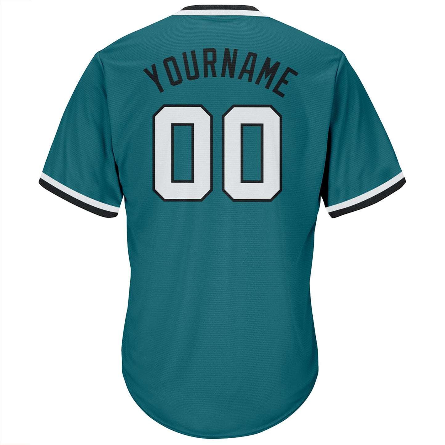 Custom Aqua White-Black Authentic Throwback Rib-Knit Baseball Jersey Shirt